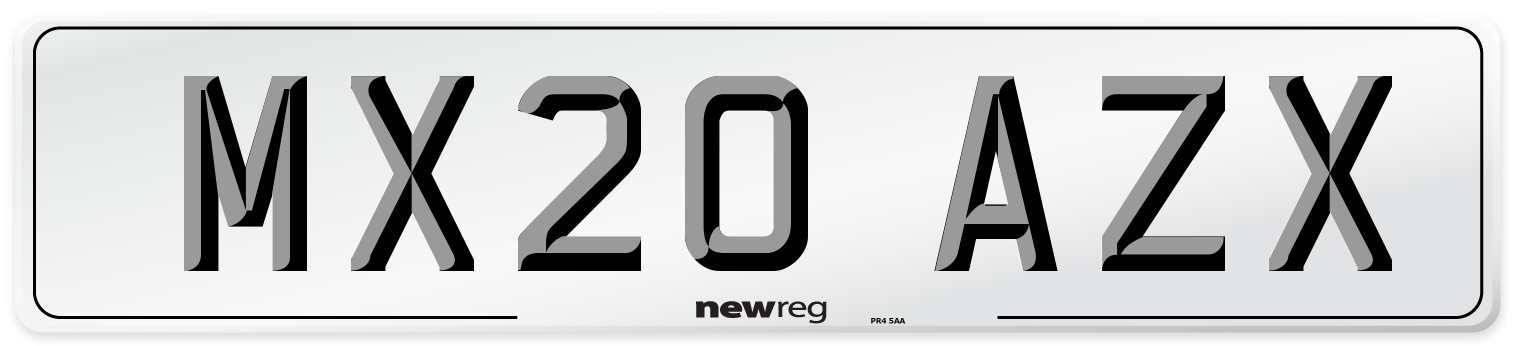 MX20 AZX Number Plate from New Reg